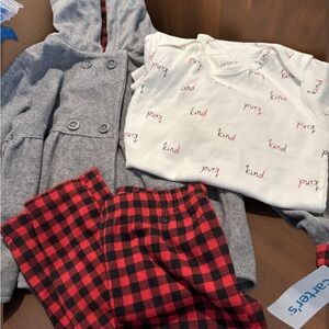 Carter's Gray Hoodie and Red Plaid  Set